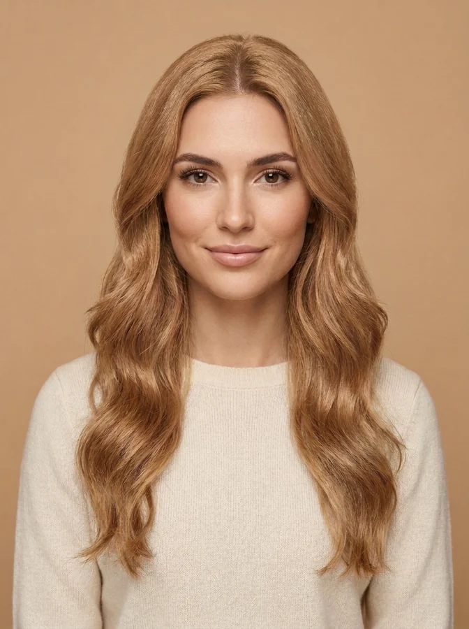 AI hair colour result on a female portrait