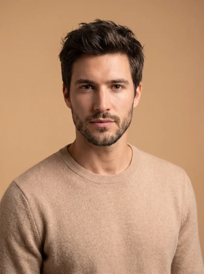 AI beard styling result on a male portrait