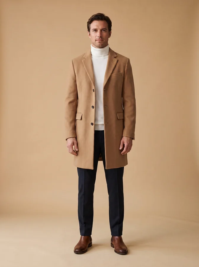 AI outfit try-on result on a male portrait